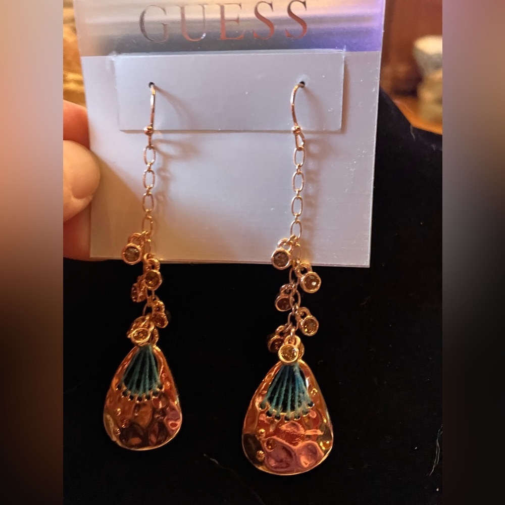 Guess Brand Copper Colored Dangle Earrings